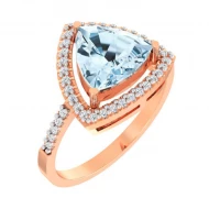 Золотое Кольцо с топазом swiss blue (арт. 140637Птг)