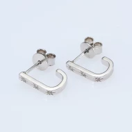 Серебряные серьги-пусети с фианитом/куб.цирконием (арт. 127406)