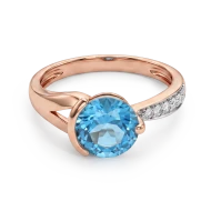Золота каблучка з діамантами з топазом swiss blue (арт. 45R0033508-1-1.155-552)