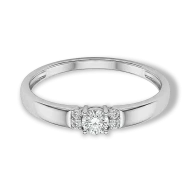 Каблучка з білого золота 585° з діамантом 0,17ct, арт. 1191398202