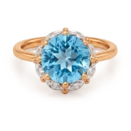 Золота Каблучка з топазом swiss blue (арт. 112-1534)