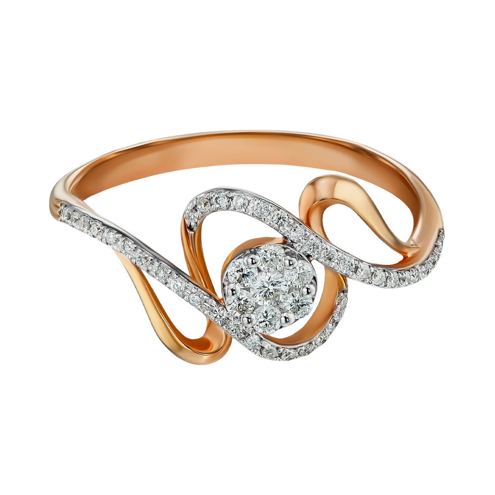 Золота каблучка з діамантами (арт. Q062DWR4WZ-10.155-1162)