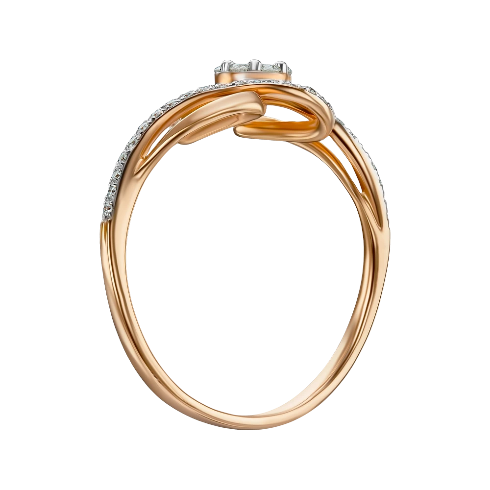 Золота каблучка з діамантами (арт. Q062DWR4WZ-10.155-1162)