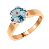Золотое кольцо с топазом swiss blue (арт. 02-0098)