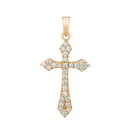 Золотой крестик с бриллиантом (арт. 3104072201)