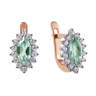 Золотi Сережки з аметистом зеленим (арт. 03-0149)