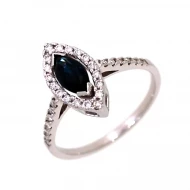 Золота каблучка з діамантами з сапфіром (арт. E25340-570)