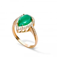 Золотое кольцо с ониксом зеленым (арт. 1194351)