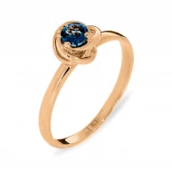 Золотое кольцо с топазом london blue (арт. 122-1605)