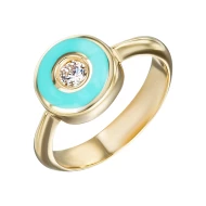 Золотое Кольцо с эмалью (арт. 3010033)