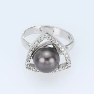 Серебряное кольцо с жемчугом (арт. 4-QSIUD00404 К-ЖЧ)