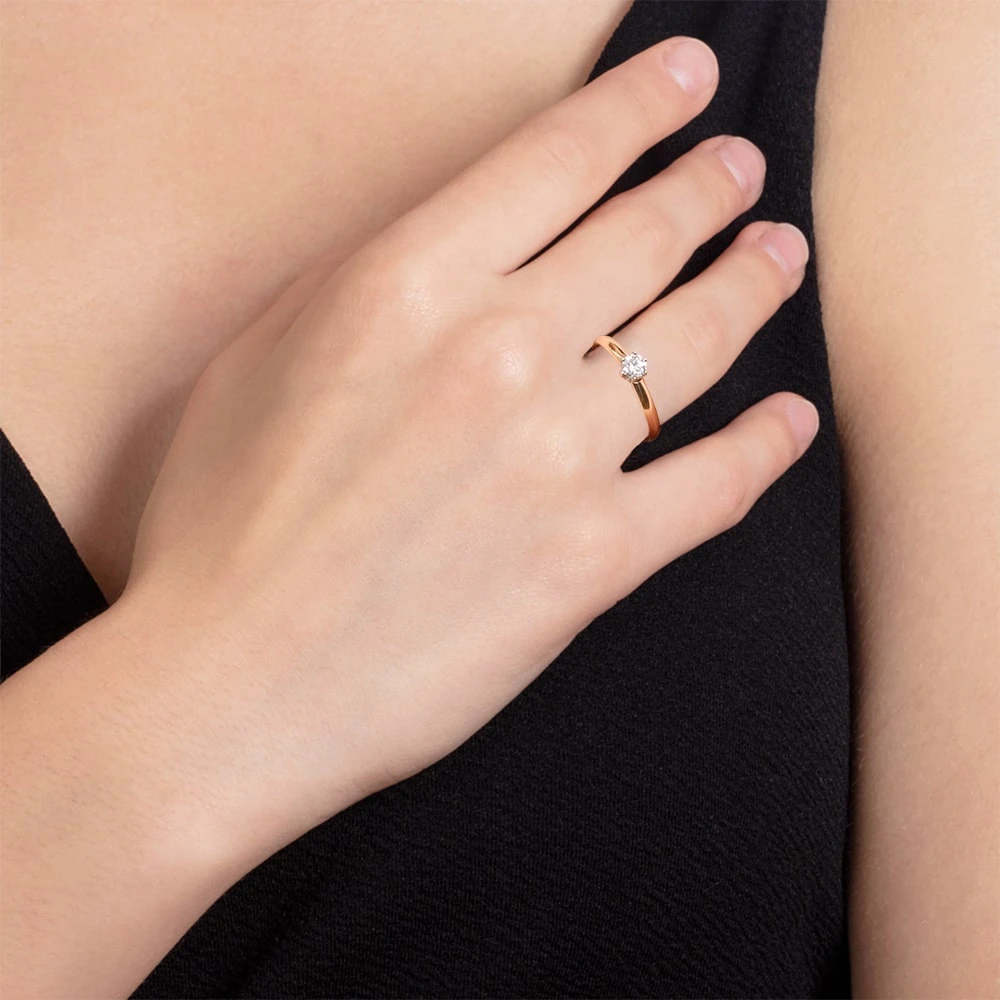 Золотое кольцо с бриллиантами (арт. 1-1100038.4)