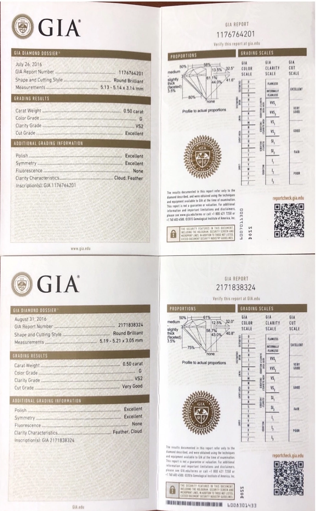 Золотые серьги с бриллиантами (арт. 1-2200041 GIA)