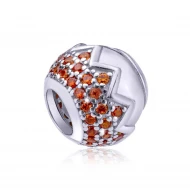 Серебряная бусина (Шарм) с фианитом (арт. 84798ор)