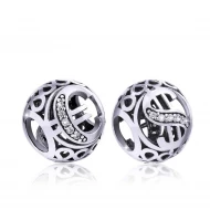 Серебряная бусина (Шарм) с фианитом (арт. 84786б*)