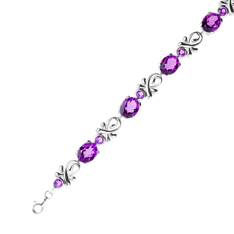 Серебряный Браслет с аметистом (арт. 6-NB570-Ам)