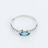 Серебряное кольцо с топазом london blue (арт. 1309/1p-TLB)