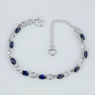 Серебряный Браслет с сапфиром синим гидротермальным (арт. 4138р-HSPH)