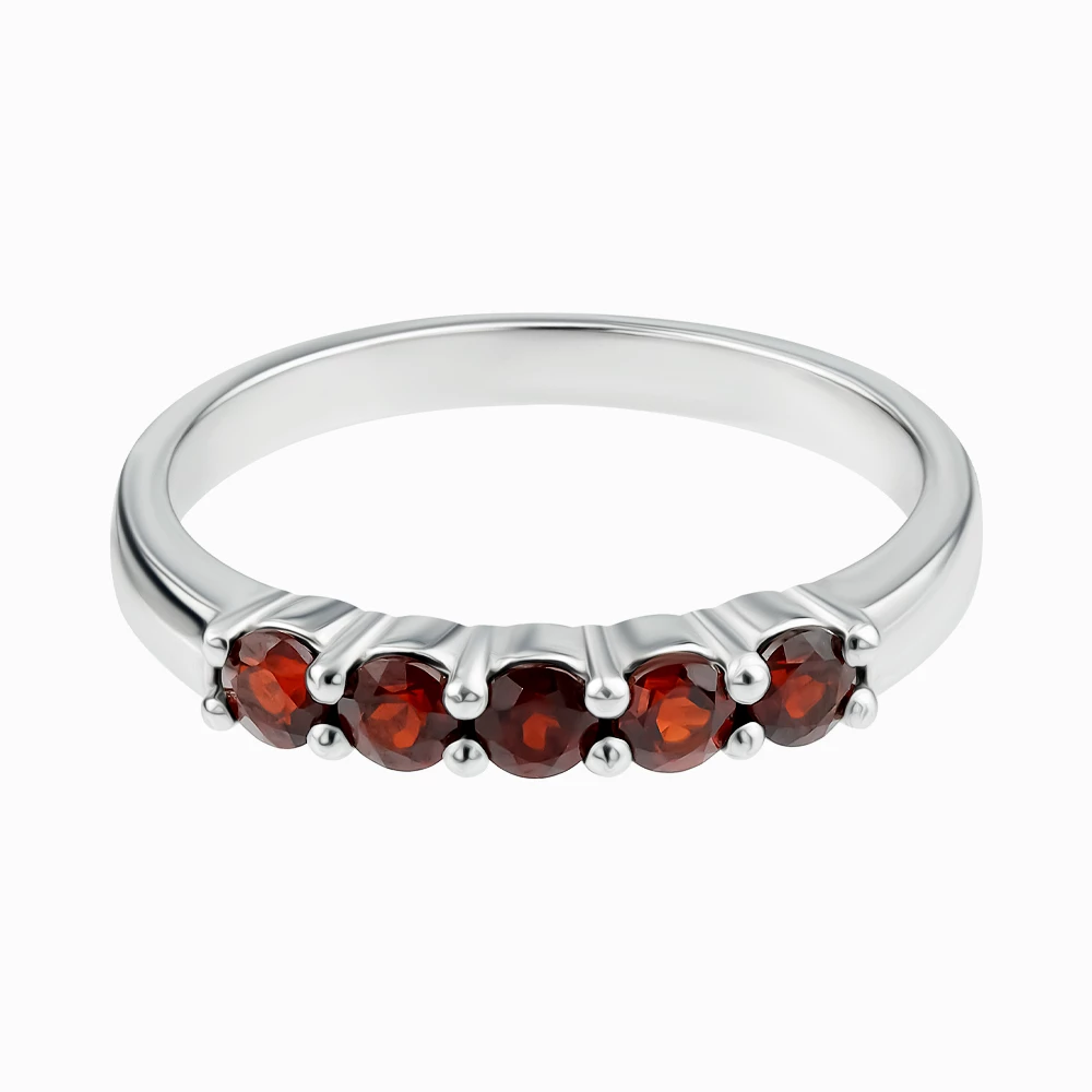 Серебряное Кольцо с гранатом (арт. 1848/1p-GARN)
