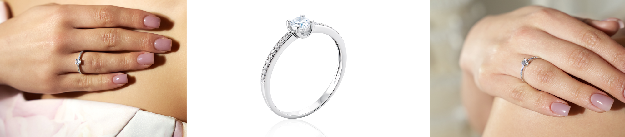 серебряное кольцо с бриллиантом