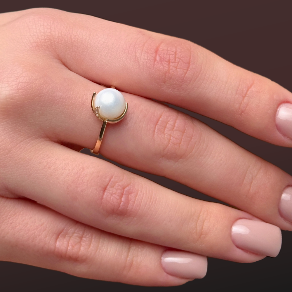 кольцо с жемчугом