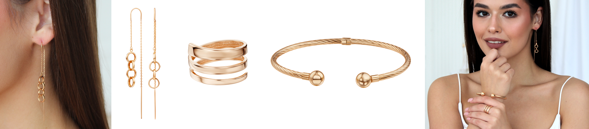 сережки золотые протяжки