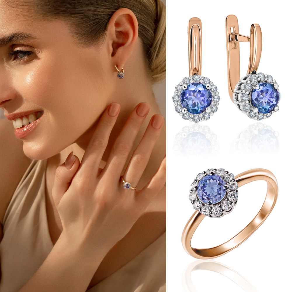 кольцо с танзанитом